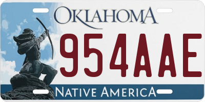 OK license plate 954AAE