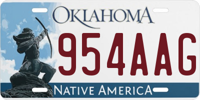 OK license plate 954AAG