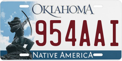 OK license plate 954AAI