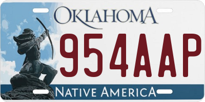 OK license plate 954AAP