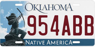 OK license plate 954ABB