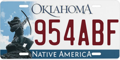 OK license plate 954ABF