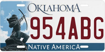OK license plate 954ABG