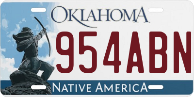 OK license plate 954ABN