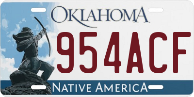 OK license plate 954ACF