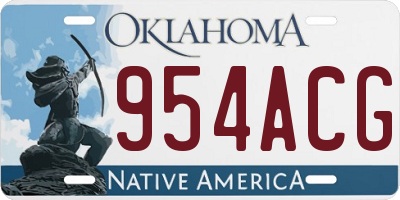 OK license plate 954ACG