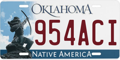 OK license plate 954ACI