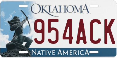 OK license plate 954ACK