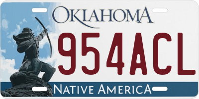 OK license plate 954ACL