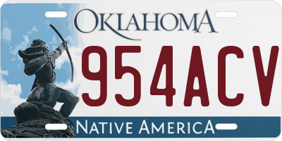OK license plate 954ACV