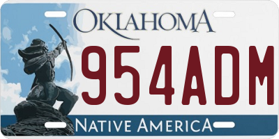 OK license plate 954ADM