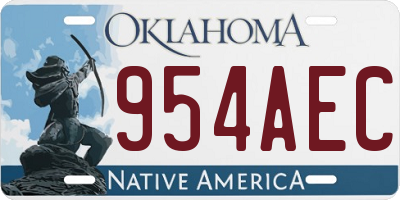 OK license plate 954AEC