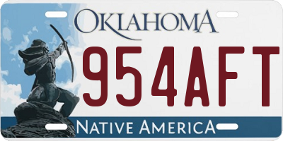 OK license plate 954AFT