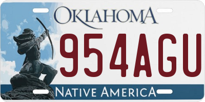 OK license plate 954AGU