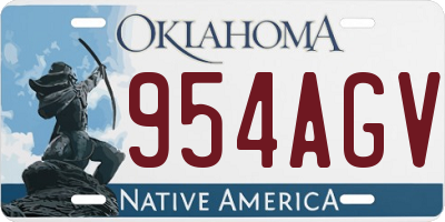 OK license plate 954AGV