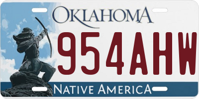 OK license plate 954AHW