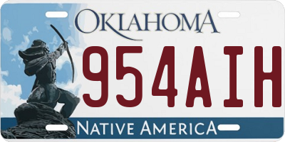 OK license plate 954AIH
