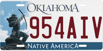 OK license plate 954AIV