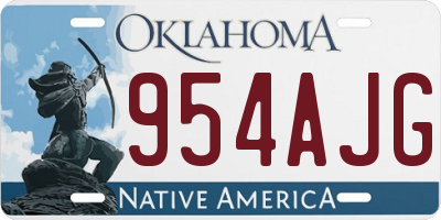 OK license plate 954AJG