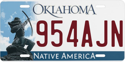 OK license plate 954AJN