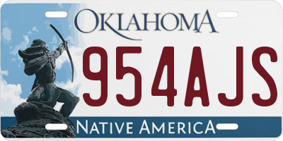 OK license plate 954AJS