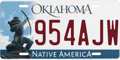 OK license plate 954AJW
