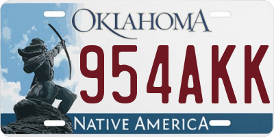 OK license plate 954AKK