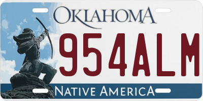 OK license plate 954ALM