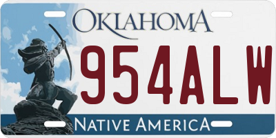 OK license plate 954ALW
