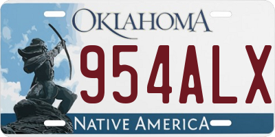 OK license plate 954ALX
