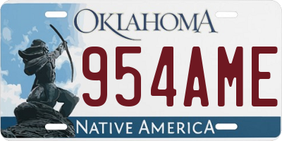 OK license plate 954AME