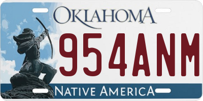 OK license plate 954ANM