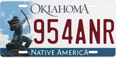 OK license plate 954ANR