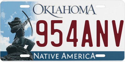 OK license plate 954ANV