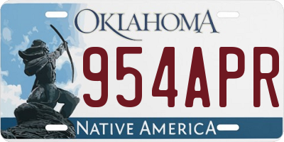 OK license plate 954APR