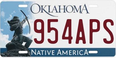 OK license plate 954APS
