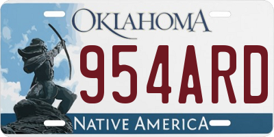 OK license plate 954ARD