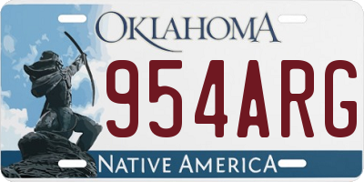 OK license plate 954ARG