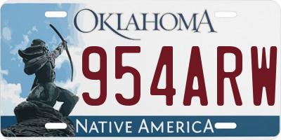 OK license plate 954ARW