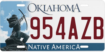 OK license plate 954AZB