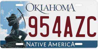 OK license plate 954AZC