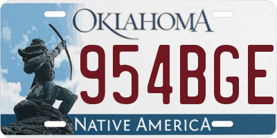OK license plate 954BGE