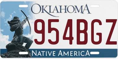 OK license plate 954BGZ