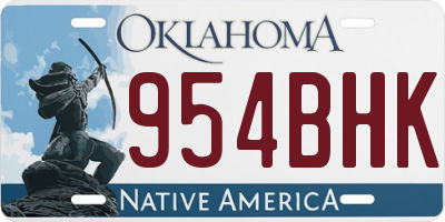 OK license plate 954BHK