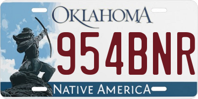 OK license plate 954BNR