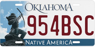 OK license plate 954BSC
