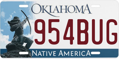 OK license plate 954BUG