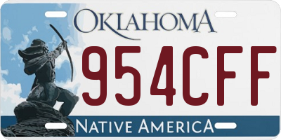 OK license plate 954CFF