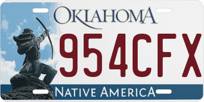 OK license plate 954CFX