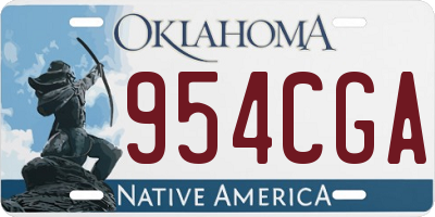 OK license plate 954CGA